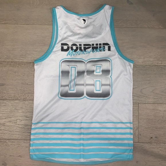 Pink Dolphin Men’s Mesh/Jersey Tank Top Wifebeater - Picture 2 of 4